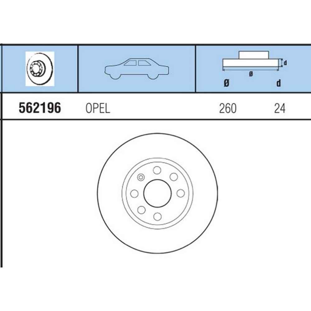 FREN DISKI ON HAVALI OPEL COMBO 1,7 D 02>CORSA C 1,4 01>1,7 D 04>MERIVA TUM