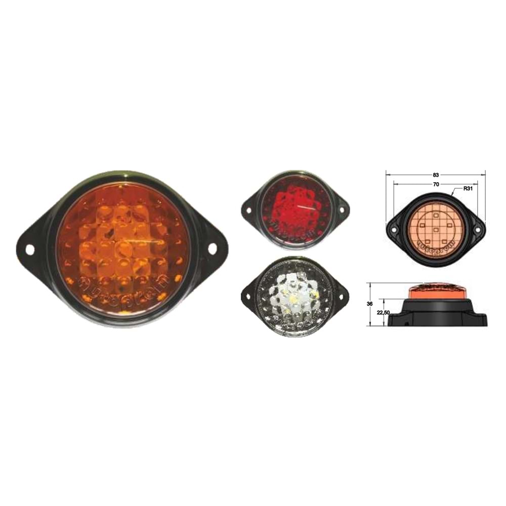 LED YUVARLAK YAN POZİSYON LAMBASI 6 LED