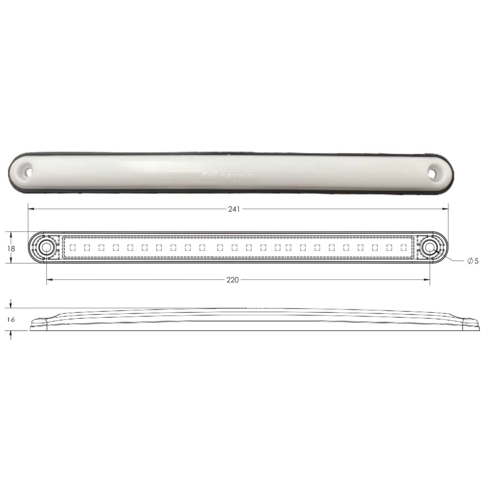 NEON LED SİNYAL LAMBASI DÜZ SİNYALLİ 24CM - 24V