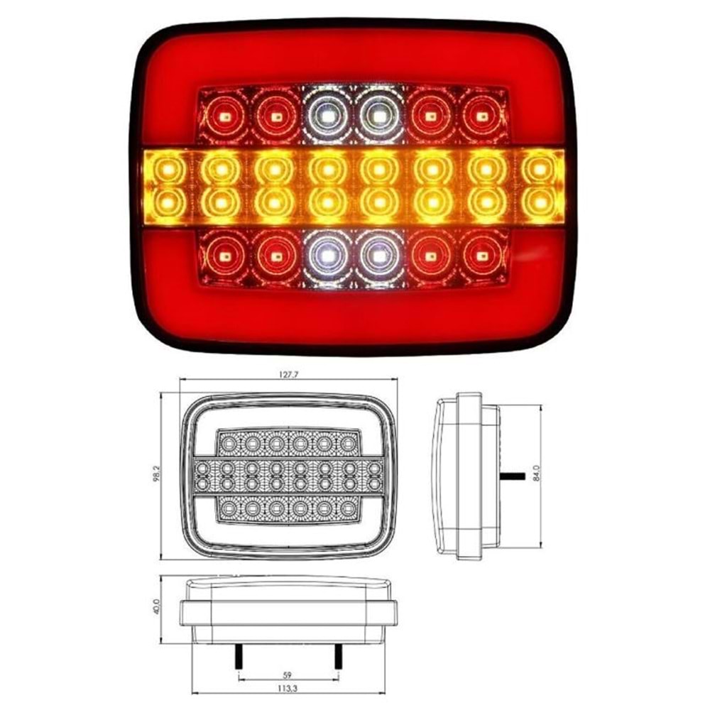 NEON LED 275 STOP LAMBASI 24V E SERTİFİKALI