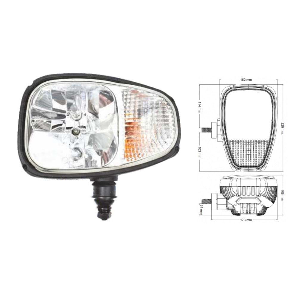 YENİ MODEL İŞ MAKİNASI ÖN FAR SOL 24 VOLT