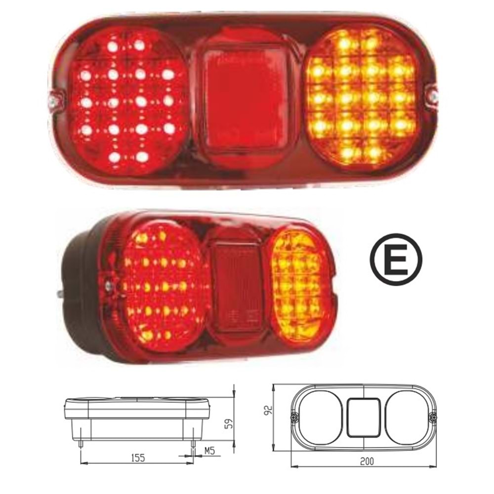 LED İŞ MAKİNASI STOP LAMBASI SOKETLİ 24V