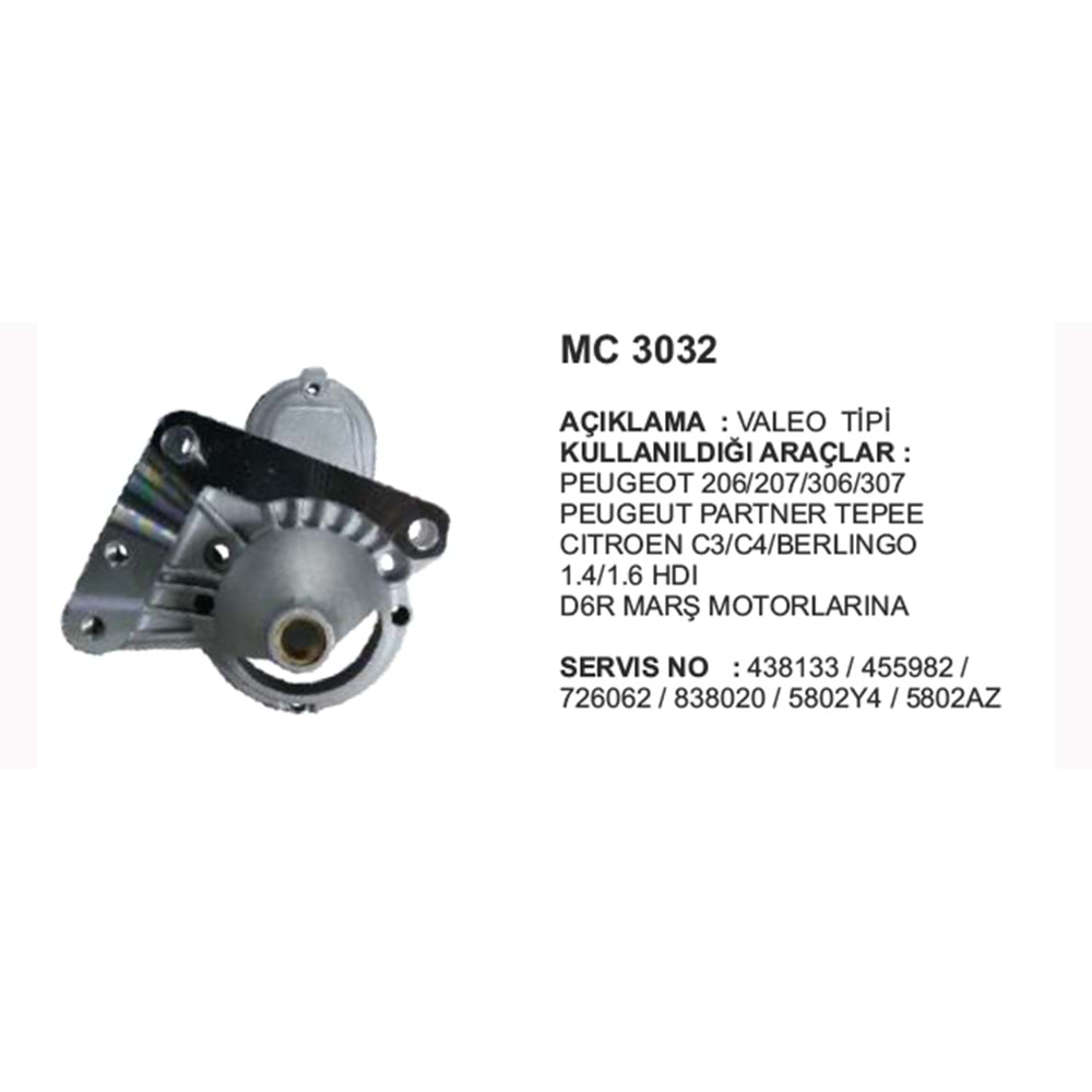 PİNYON KAPAĞI D6R PEUGEOT 206 306 C3 C4 1