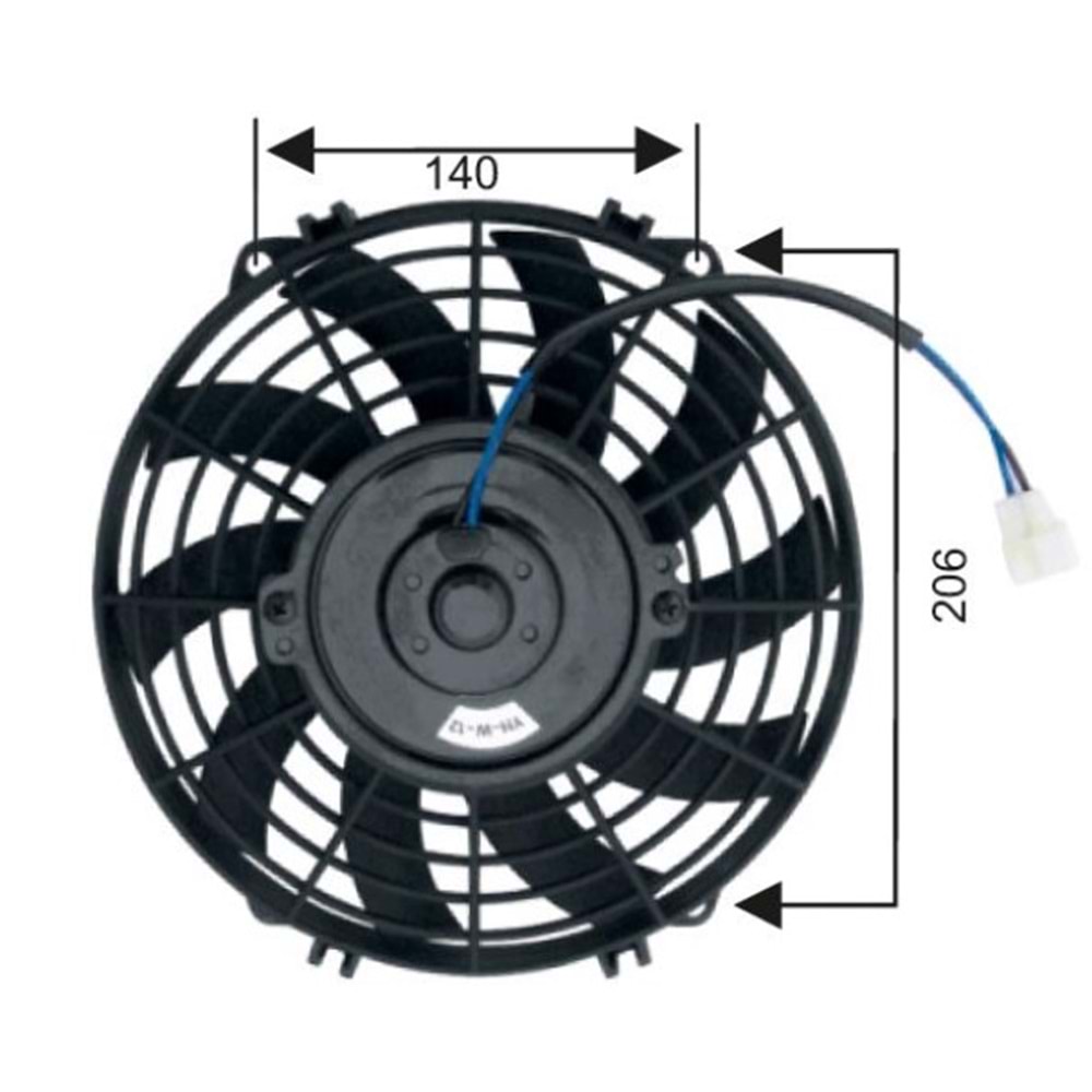 FAN MOTORU 12V 9 PERVANELI