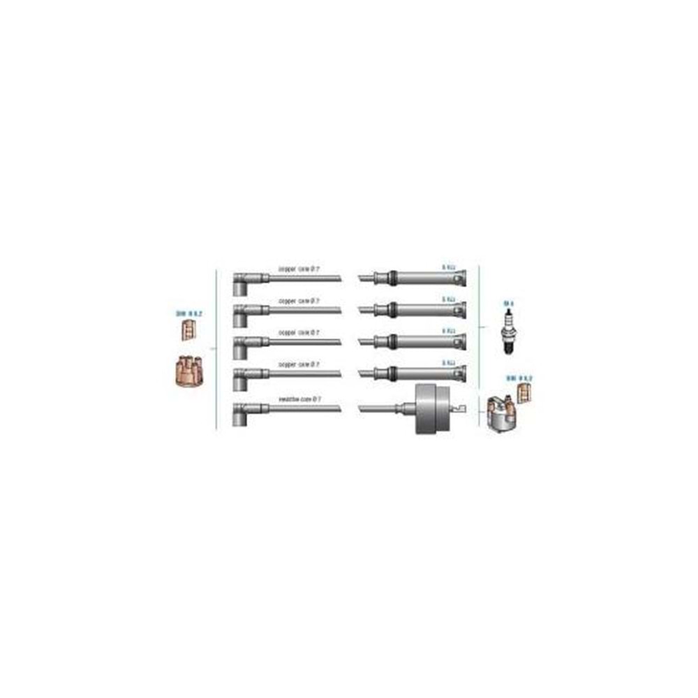 BUJİ KABLOSU SETİ BMW 315 E 21 KASA M 10 MOTOR (ELK. ATEŞLEME ) 81 - 87, 315 E 30 KASA M 10 MOTOR 82