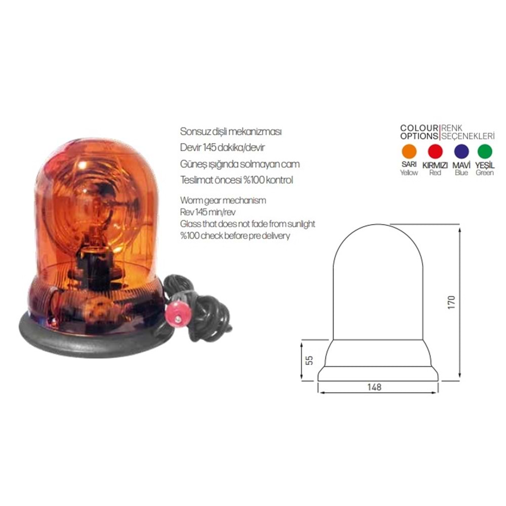 DONER LAMBA 24V MIKNATISLI