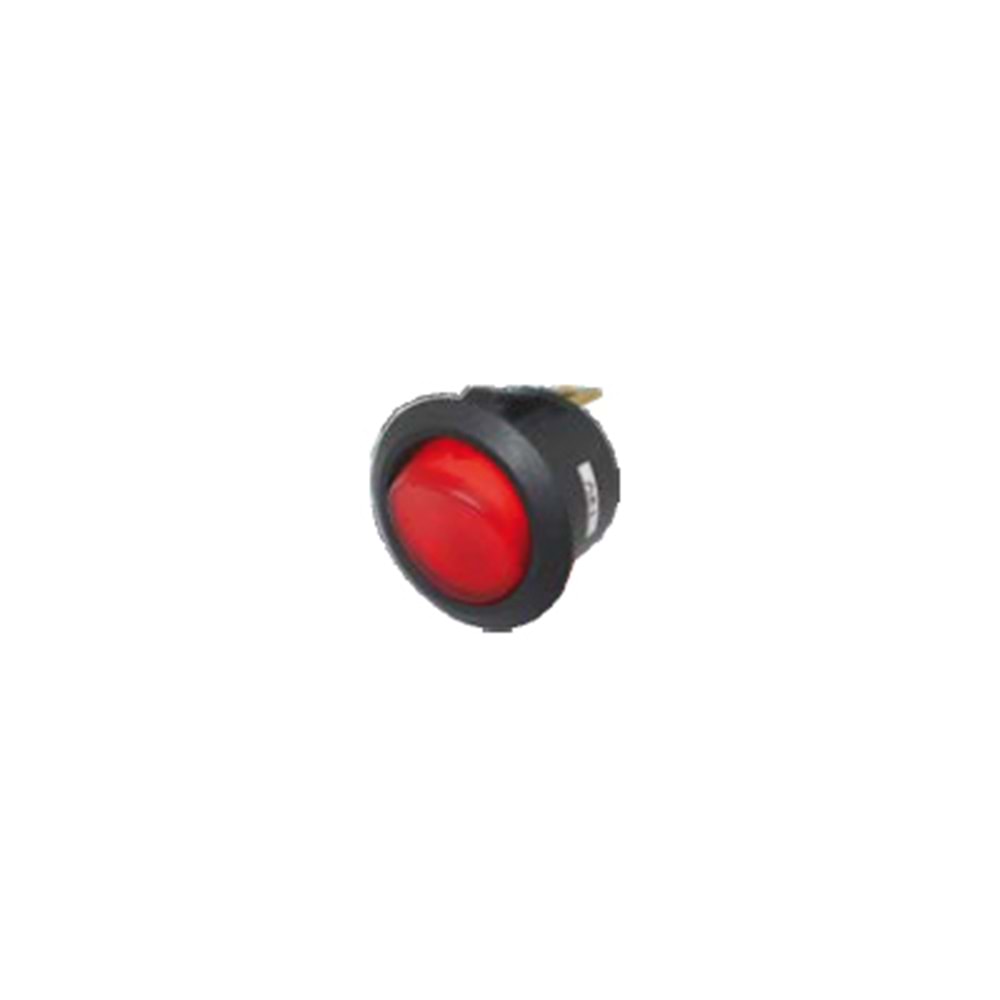 TUSLU YUVARLAK BUYUK TIP 12V 20A ISIKLI KIRMIZI