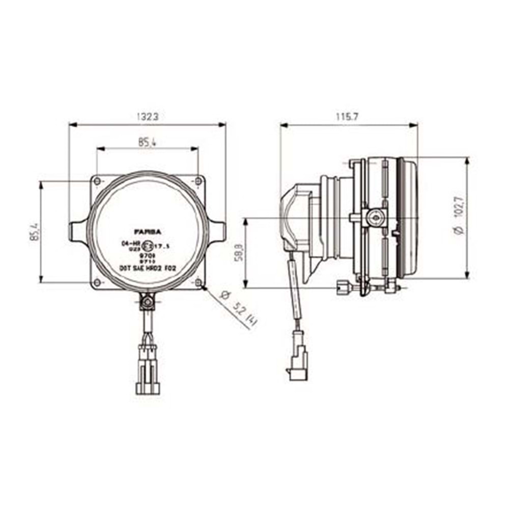 FAR SPOT KABLOLU CIZGISIZ CAMLI CADFACE.12V KARSAN