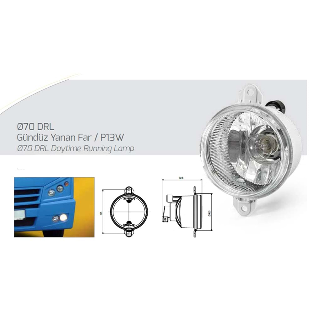 70 DRL GUNDUZ YANAN FAR UZUN OMURLU AMPUL