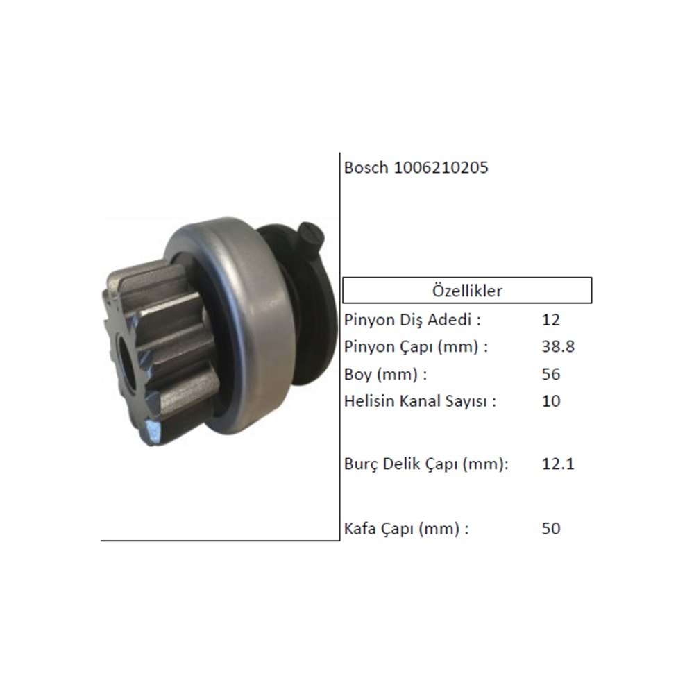 MARŞ DİŞLİSİ 12 DİŞ FORD TRANSİT V347 2.2 MOTOR 10 KANAL