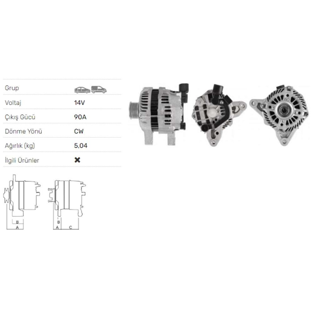 ALTERNATOR 14V 90A CITROEN - PEUGEOT