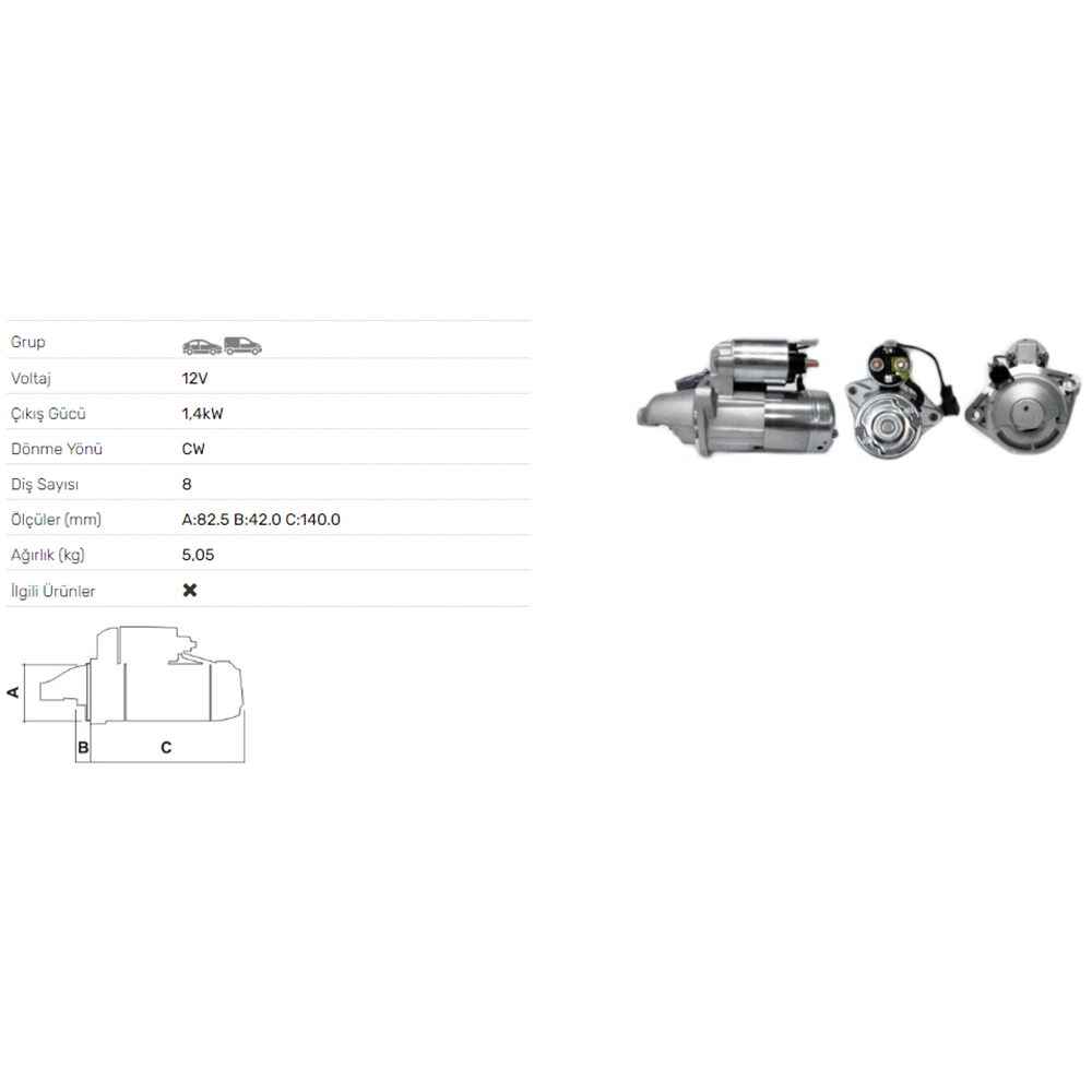 MARS MOTORU 12V 1,4KW 9 DIS NISSAN 100 NX 2.0GTI 200 SX SUNNY III 2.0
