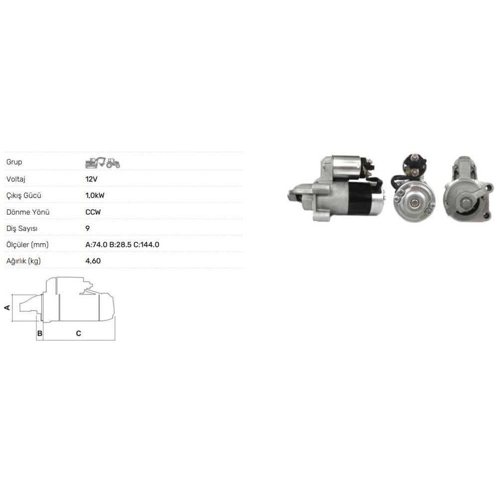 MARS MOTORU 24V 8.3KW 12 DIS CU MMINS 39MT