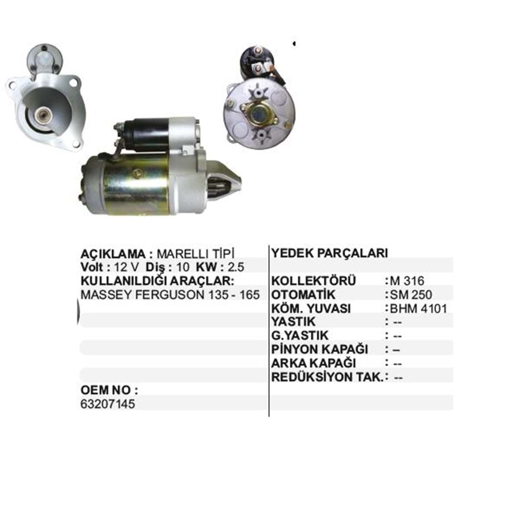 MARS MOTORU UZEL MASSEY FERGUSON TRAKTOR 135 240 145