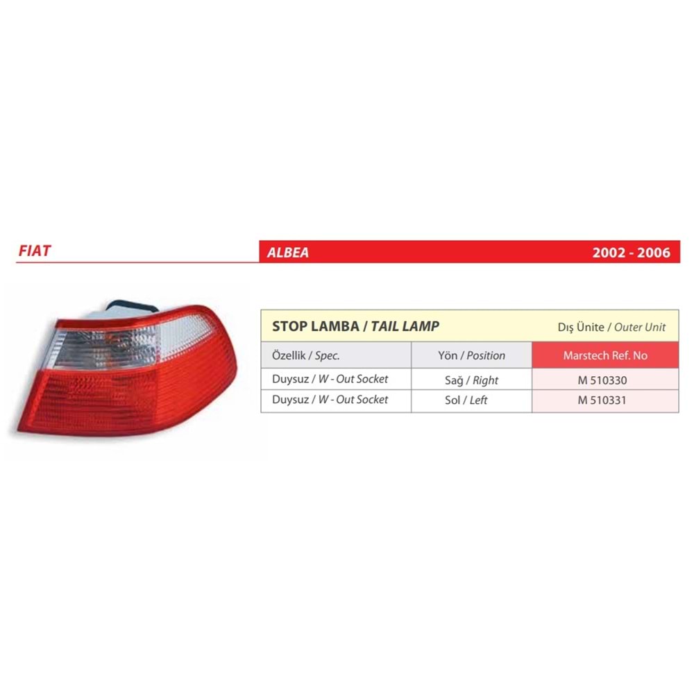 STOP LAMBA DUYSUZ DIS UNITE FIAT ALBEA 02-06 SAG