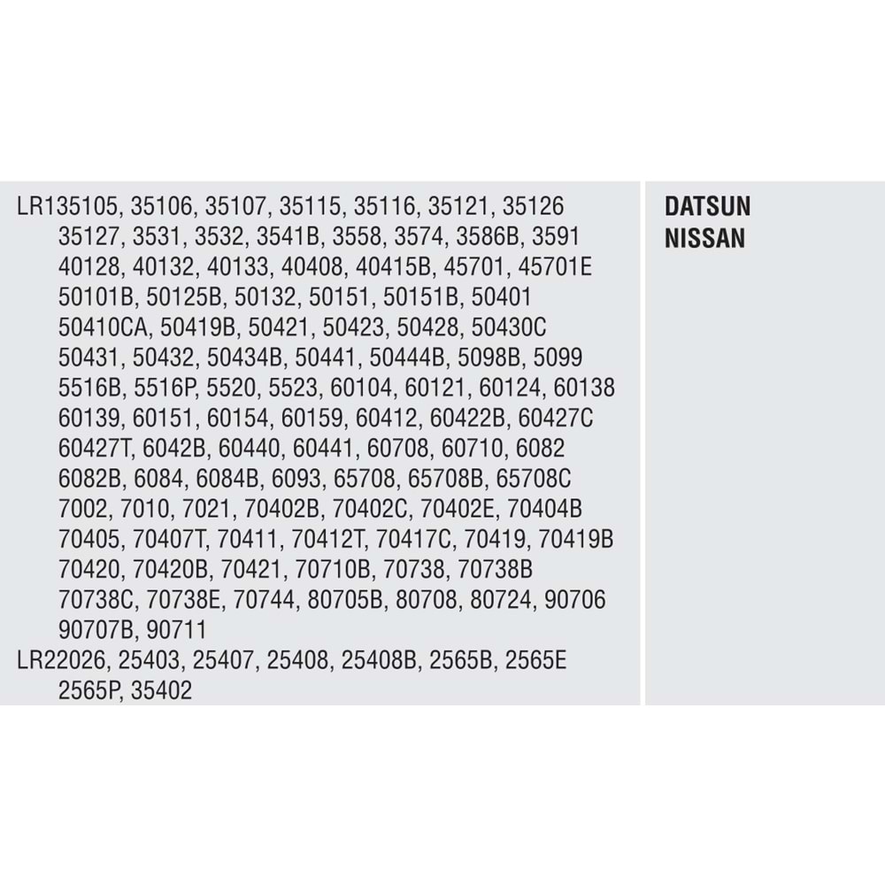 ALTERNATOR KOMURU 12V DATSUN NISSAN FN 313 314