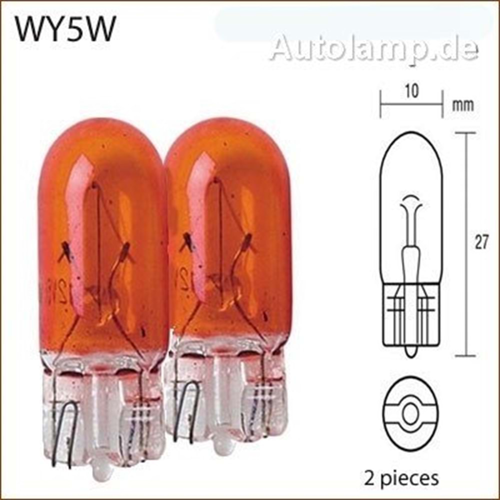 AMPUL 12V 5W DIPSIZ SARI