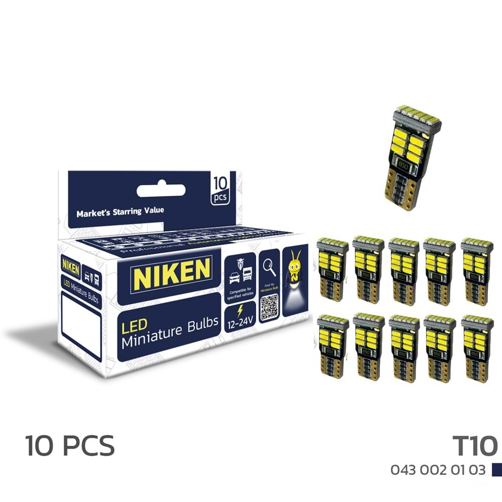 LED AMPUL T10 CANBUS PARK LEDİ 18 LEDLİ MİNİ(10LU)