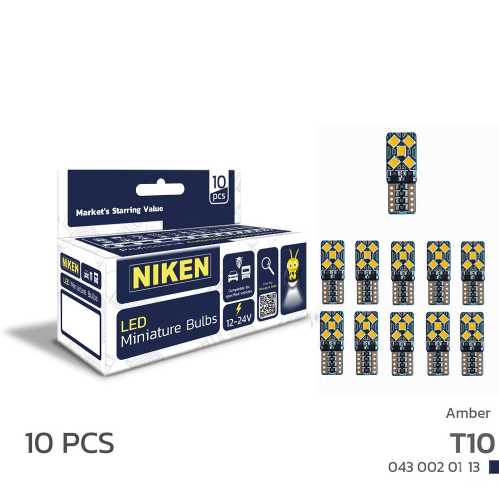 LED AMPUL T10 CANBUS PARK LEDİ 10LEDLİ TURUNCU (10LU)