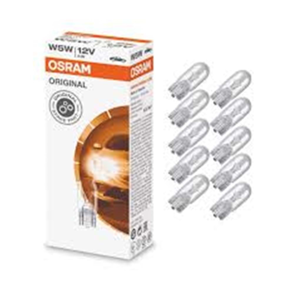AMPUL W5W 12V 5W T10 ORTA DİPSİZ