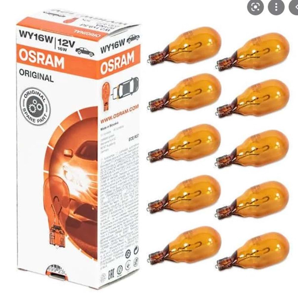 AMPUL W16W 12V 16W T15 TOMBUL DİPSİZ SARI IŞIK