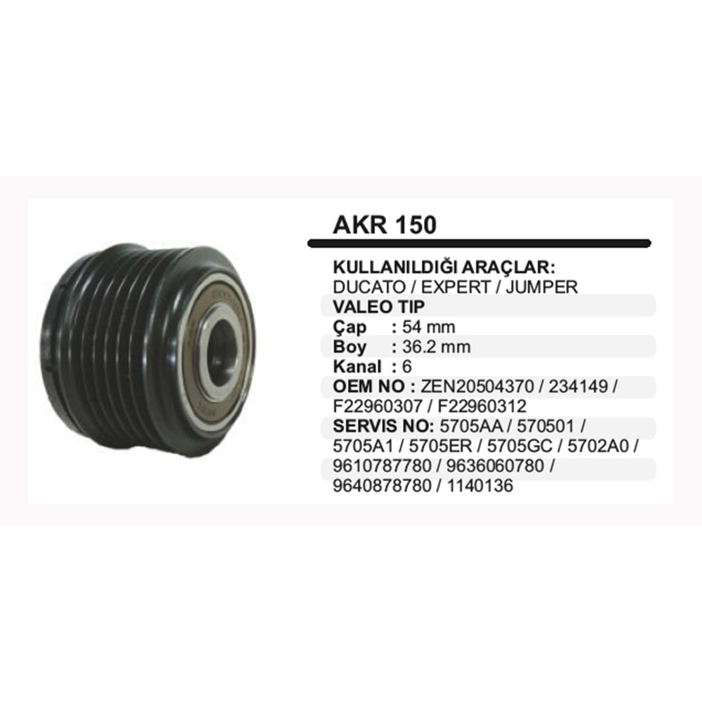 ALT KASNAK RULMANLI DUCATO EXPERT JUMPER