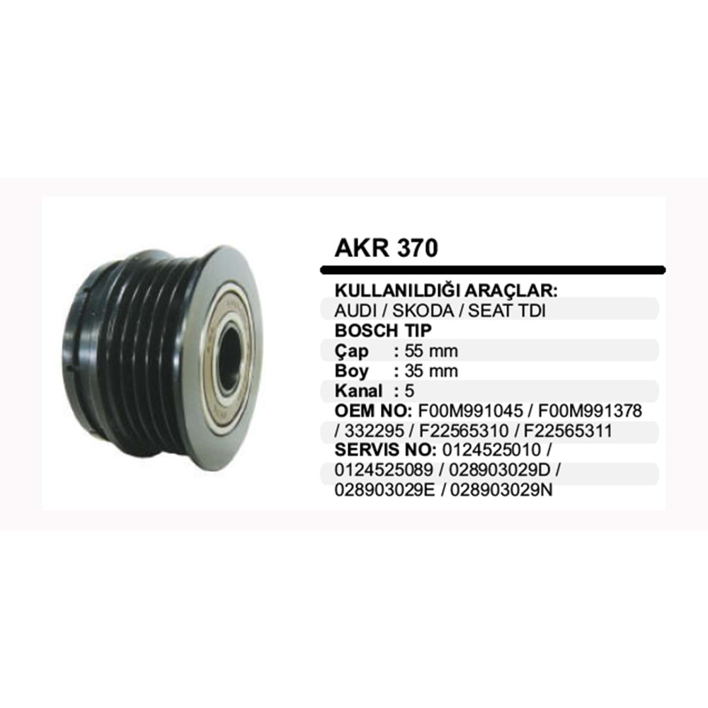 ALT KASNAK RULMANLI AUDI SKODA SEAT TDI