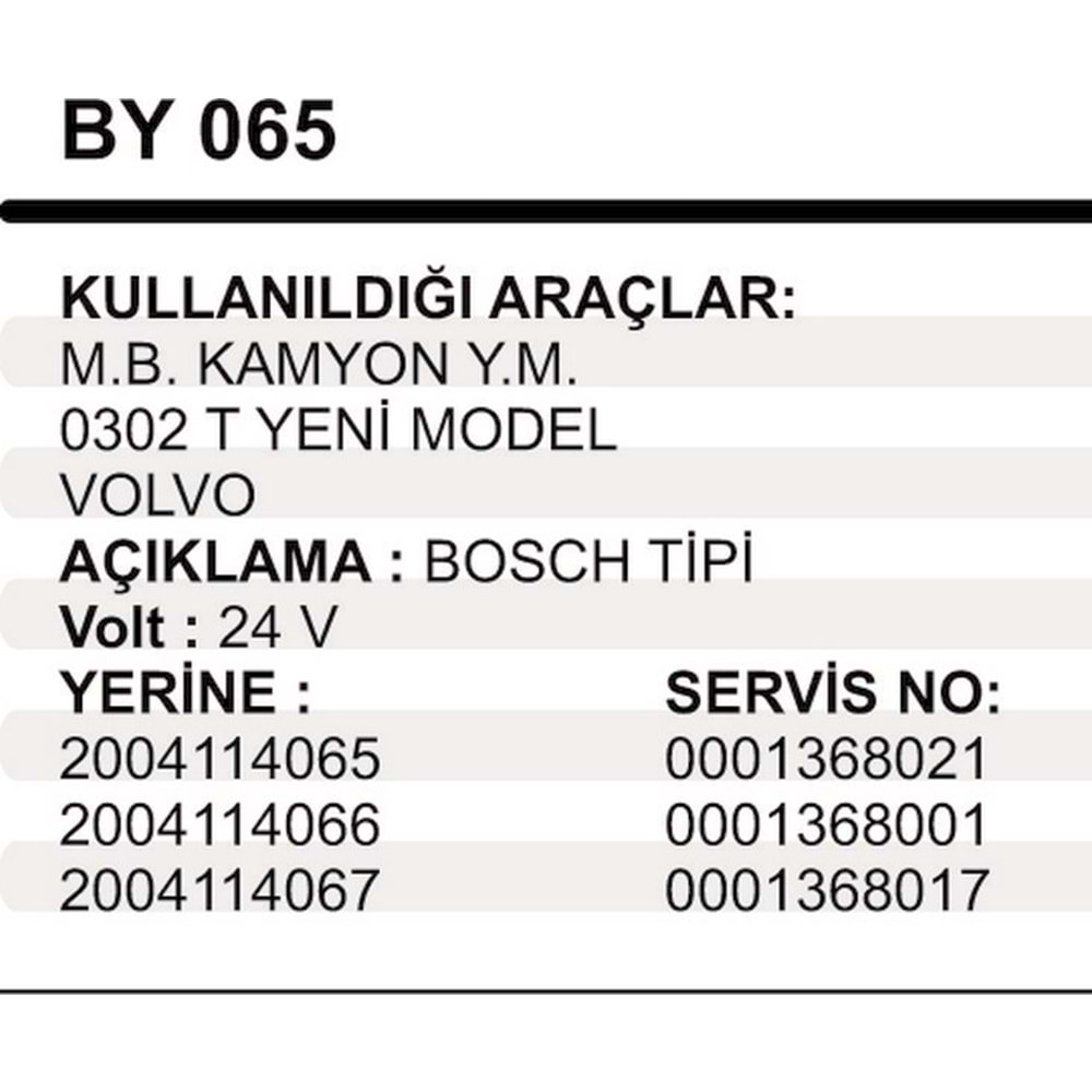 MARS YASTIK 24V MB.KAMYON