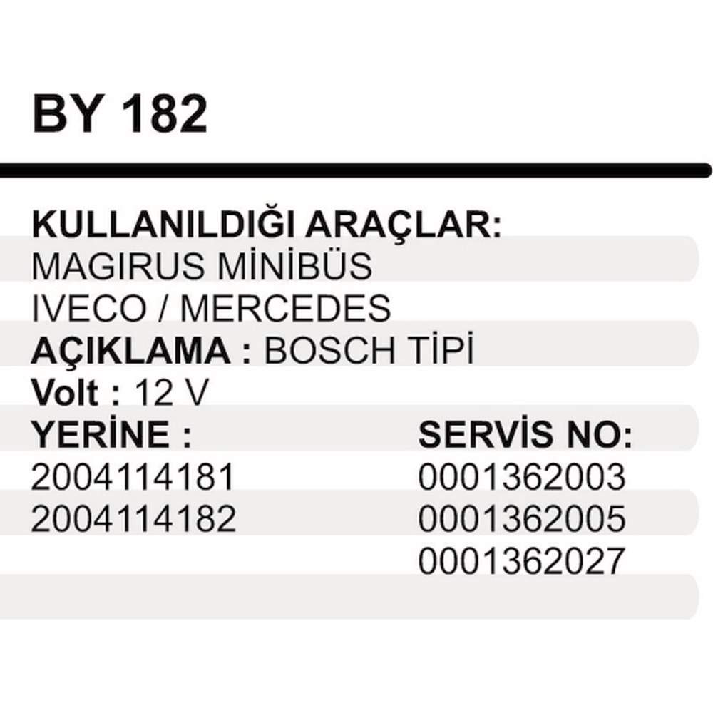 MARS YASTIK 12V MAGIRUS MINIBUS