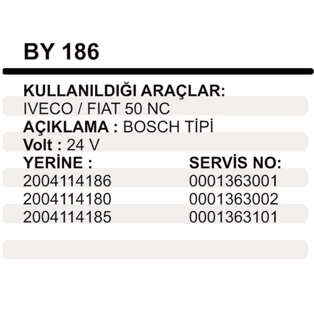 MARS YASTIK 24V IVECO FIAT 50NC