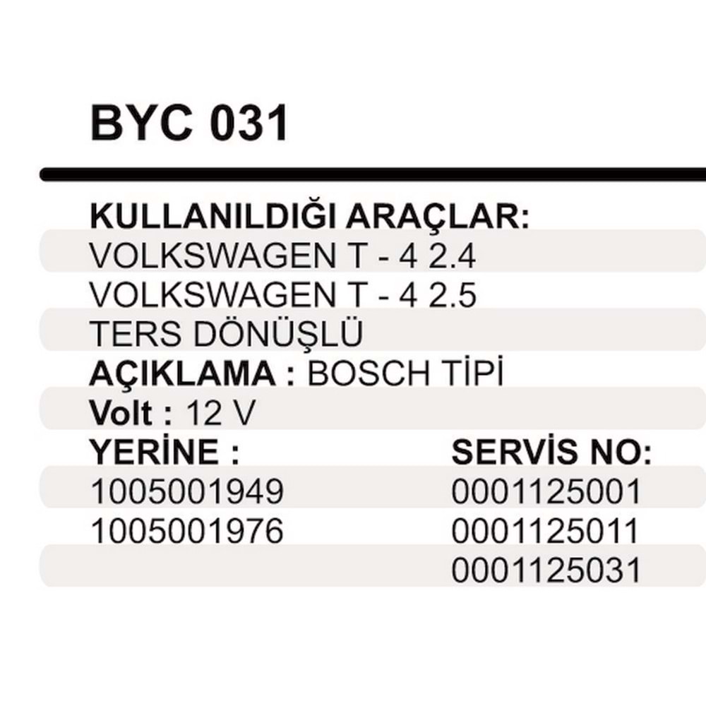 MARS GOVDELI YASTIK VW TRANSPORTE