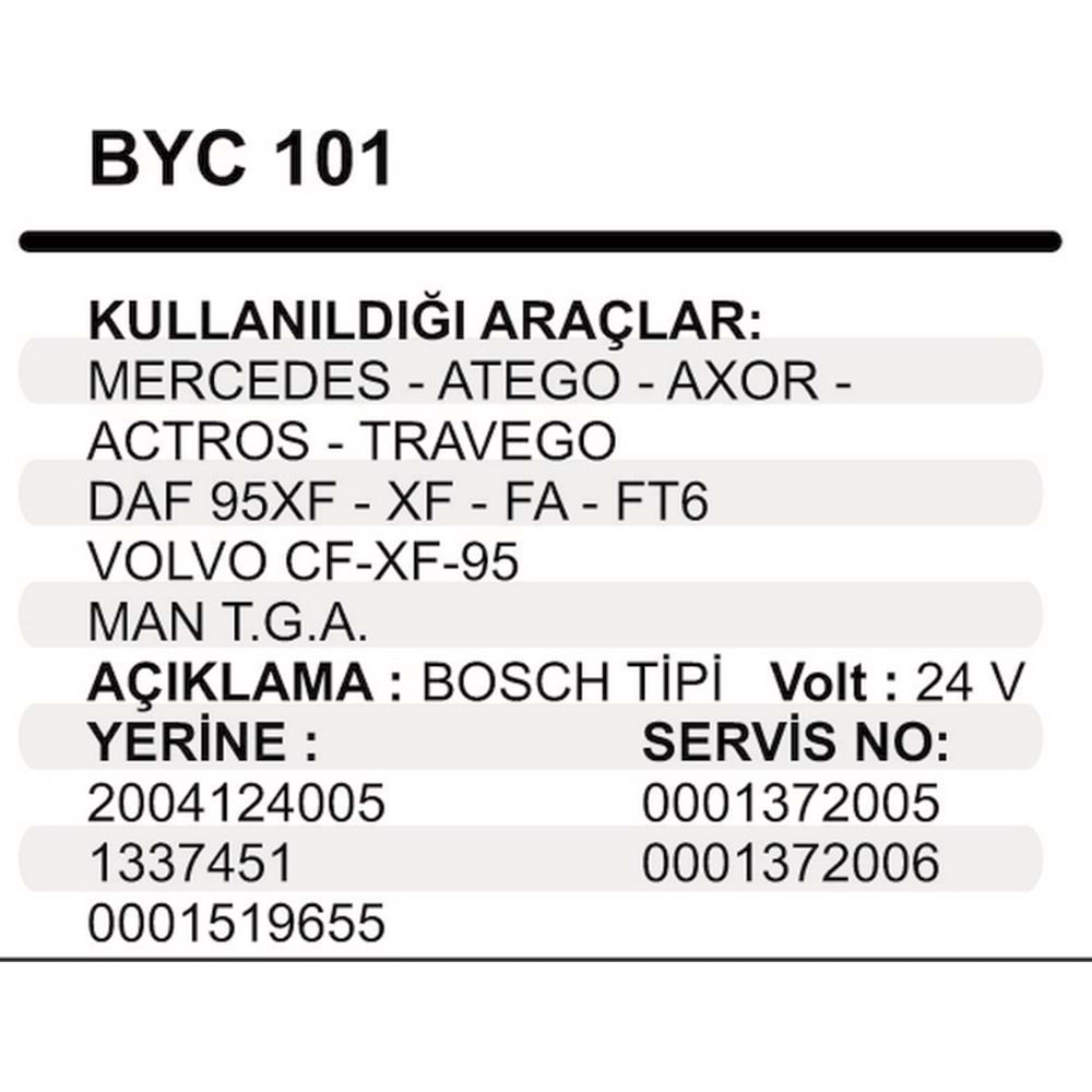 MARS YASTIK GOVDELI 24V MERCEDES MAN DAF