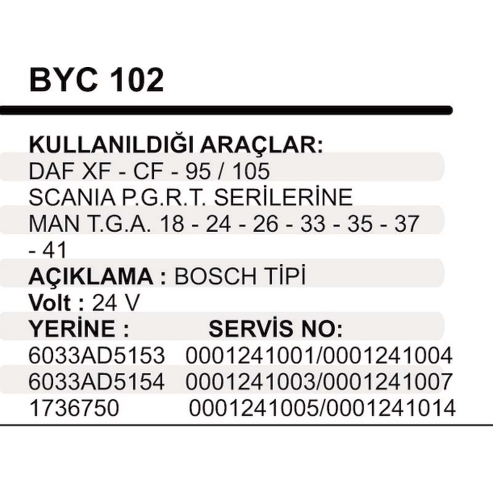 MARS YASTIK GOVDELI 24V DAF 95XF/VOLVO