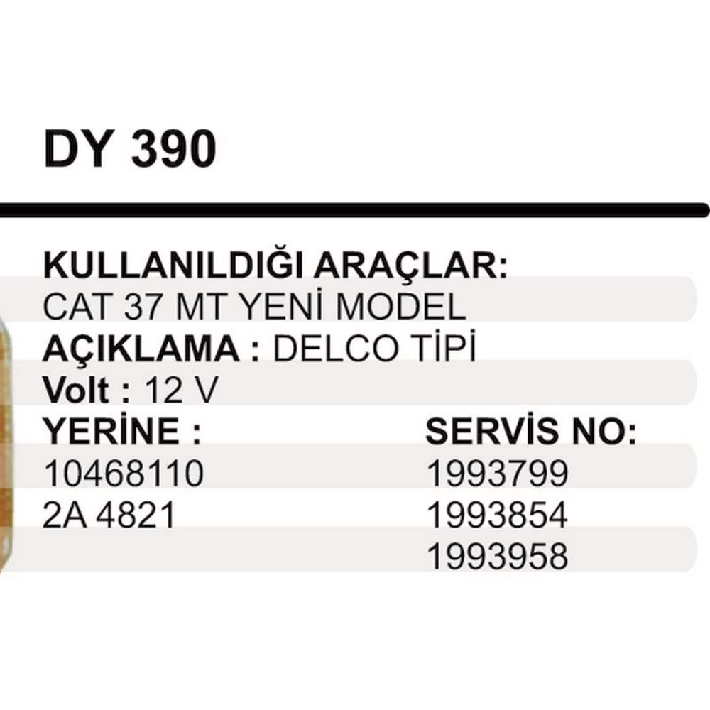 MARS YASTIK 12V.DELCO 37MT YM