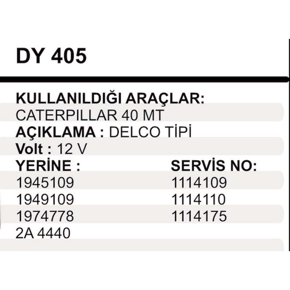 MARS YASTIK 12V CATERPILLER