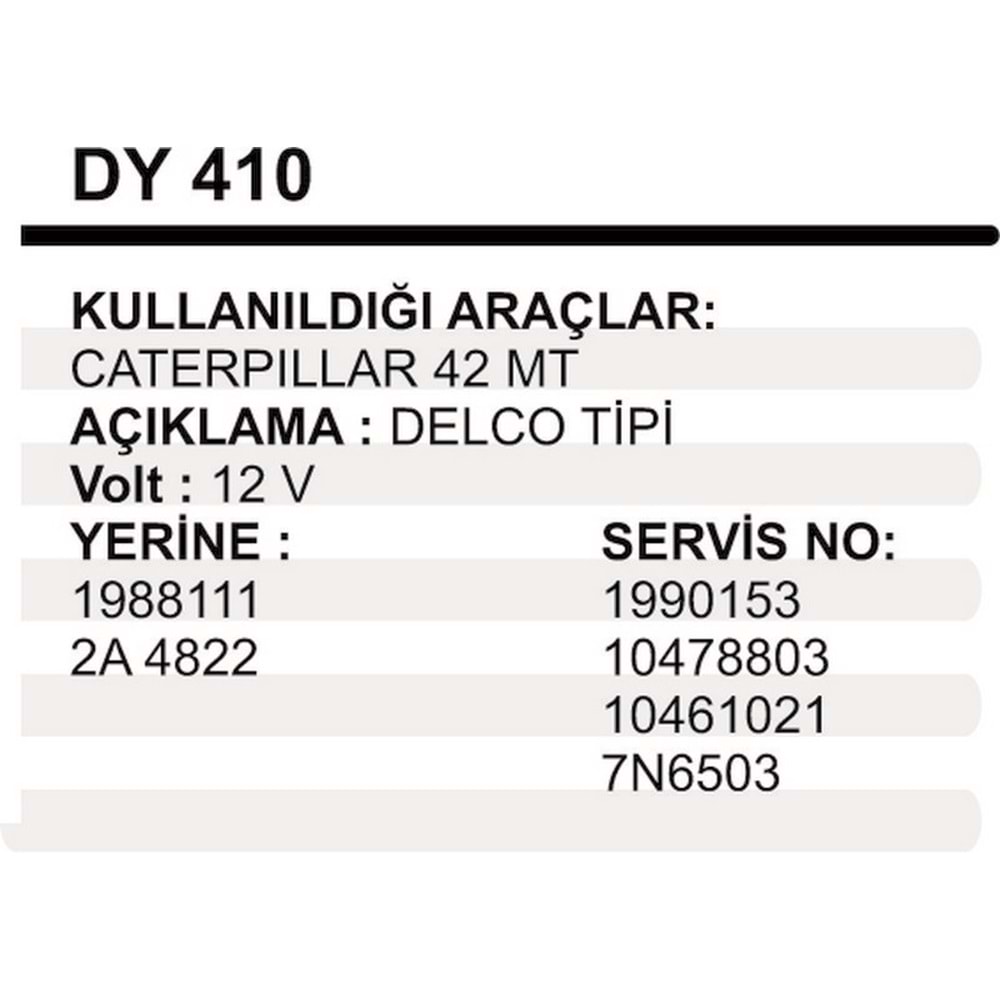 MARS YASTIK 12V CATERPIL.42MT