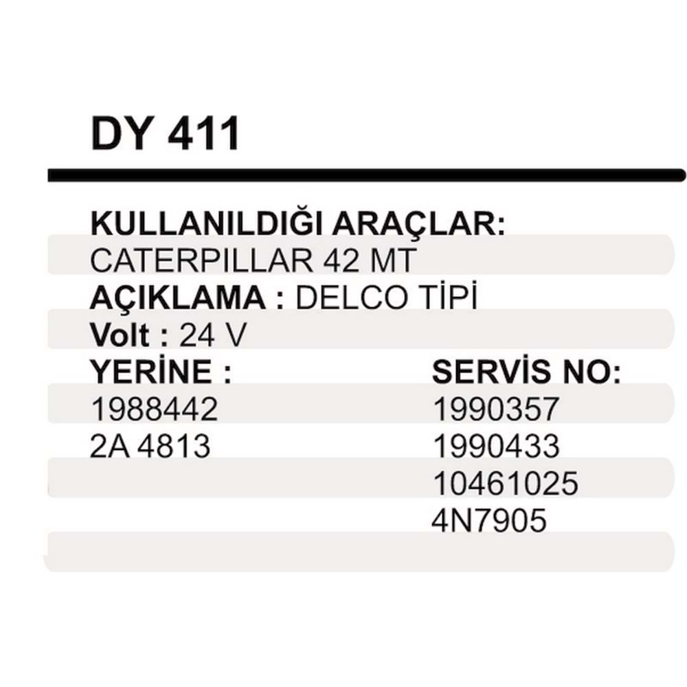 MARS YASTIK 24V CATERP.42MT