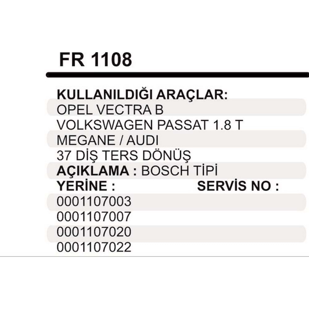 REDIKTOR FIBERI VECTRA PASSAT 135078