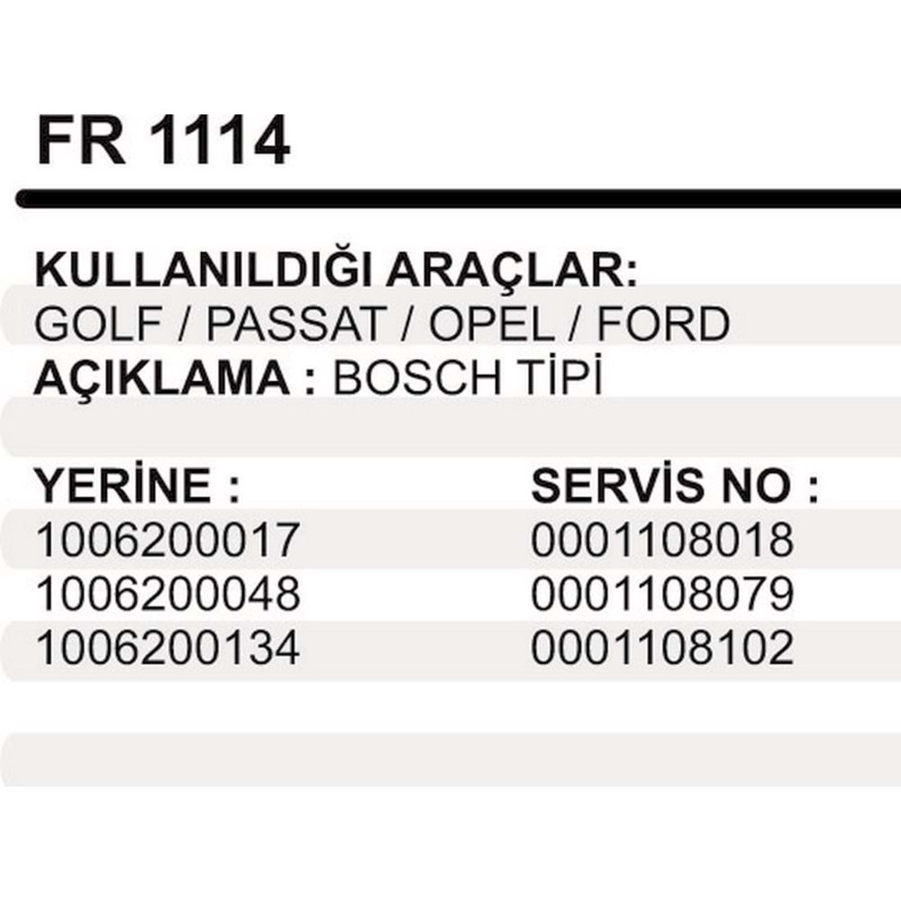 RED.FIBERI GOLF PASSAT FORD