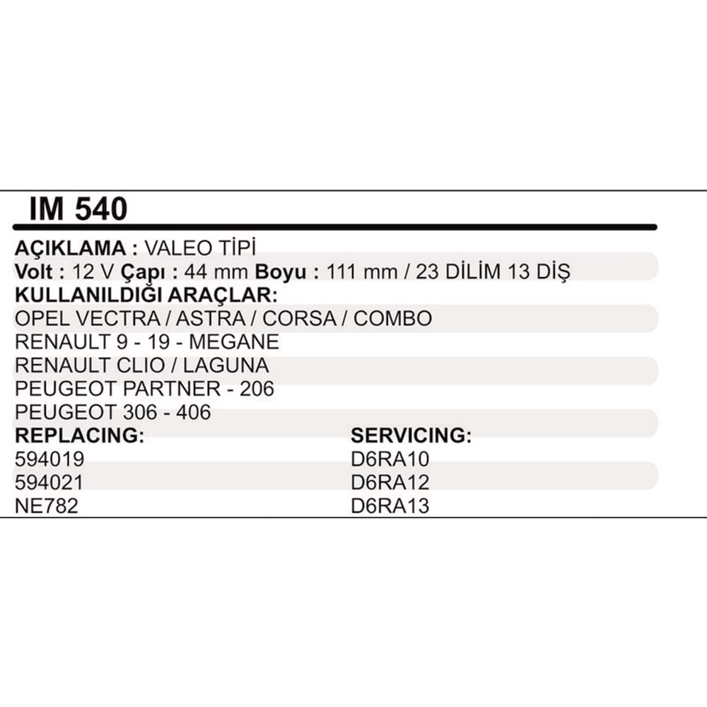MARS KOLLEKTOR 12V 13 DIS VALEO TIPI OPEL VECTRA ASTRA CORSA R9 R19 MEGANE CLIO PEUGEOT PARTNER 206