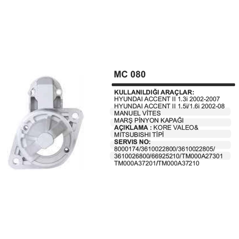 MARS PINYON KAPAK HYUNDAI ACCENT II 1.3 2002