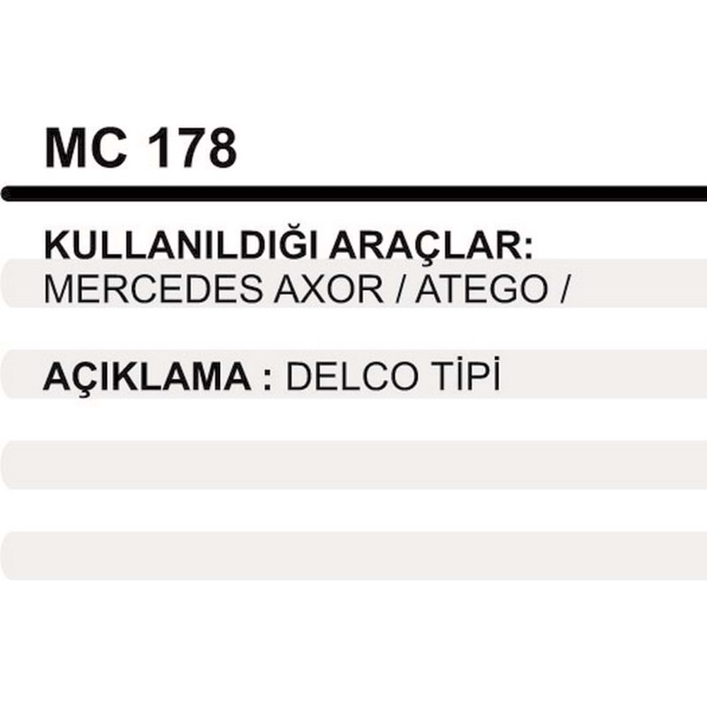MARS PINYON KAPAGI DELCO 39MT MERCEDES AXOR-ATEGO