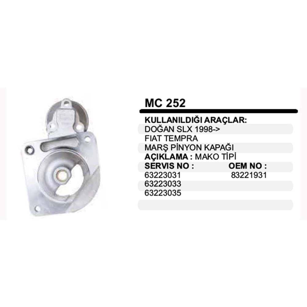 MARS PINYON KAPAK MAKO TIP DOGAN TEMPRA