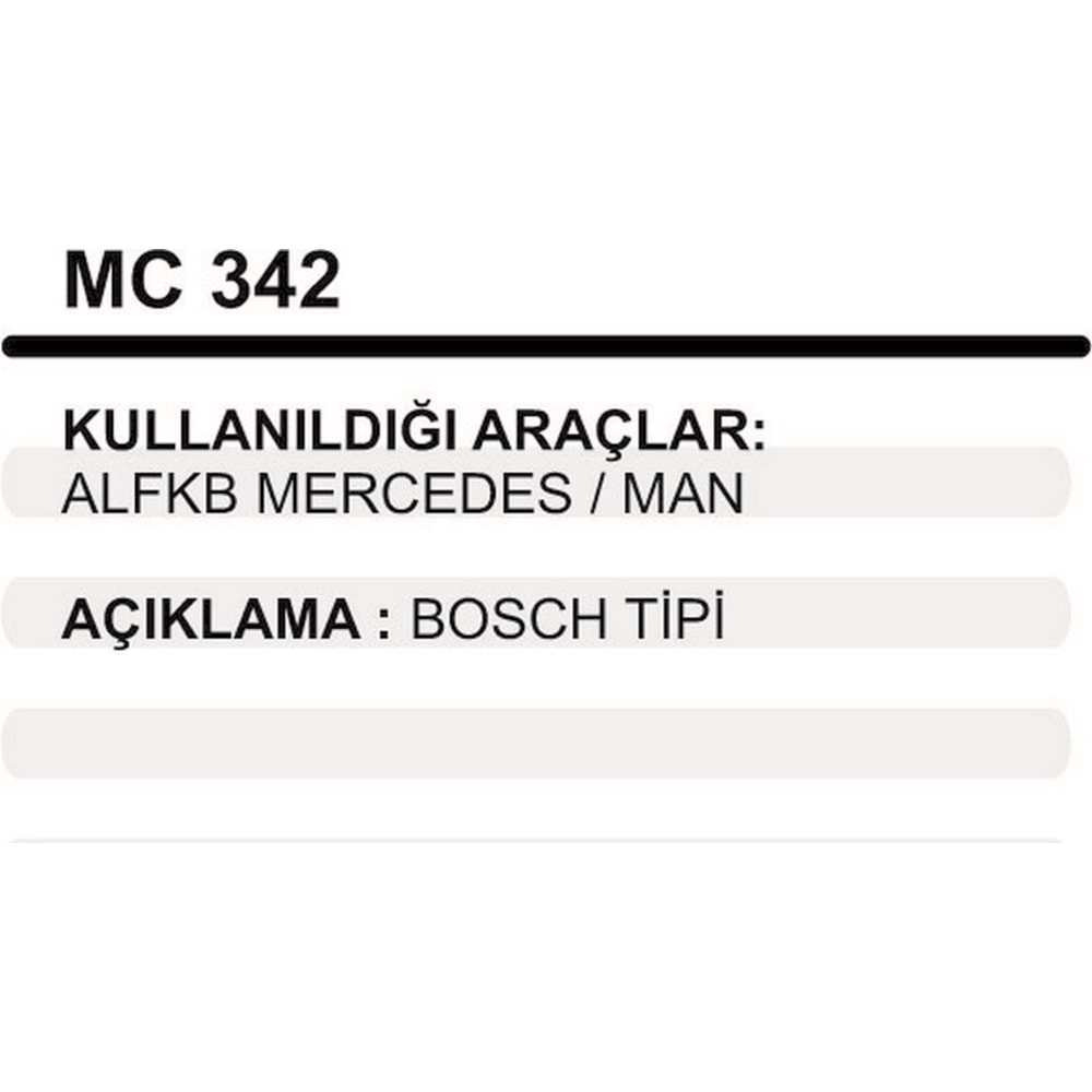 MARS PINYON KAPAK BOSCH T 416 ALFKB MERCEDES / MAN