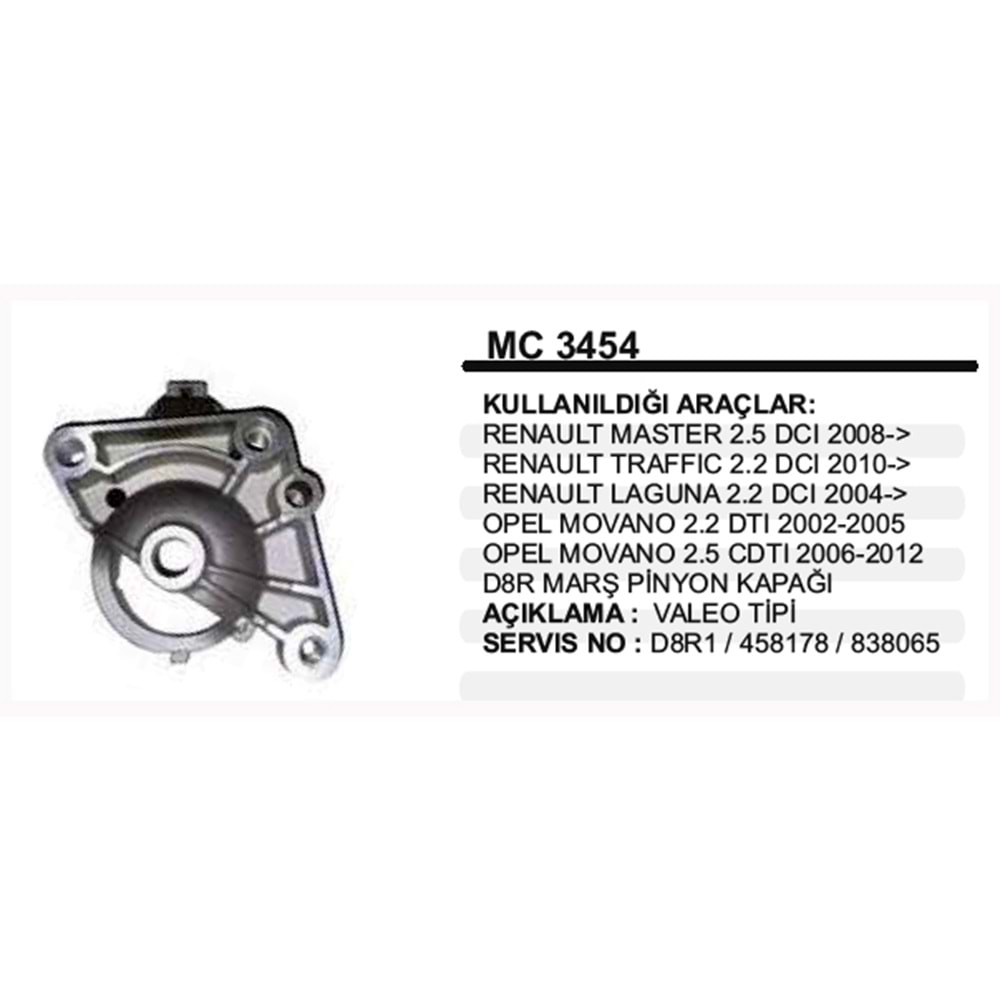 MARS PINYON KAPAK MASTER TRAFFIC MOVANO 2.5