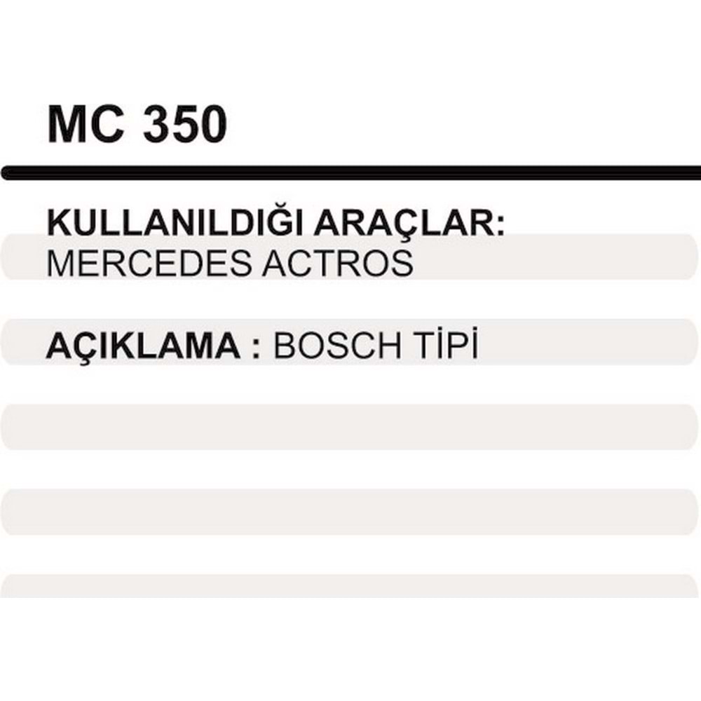 MARS PINYON KAPAK BOSCH T 372 MERCEDES ACTROS