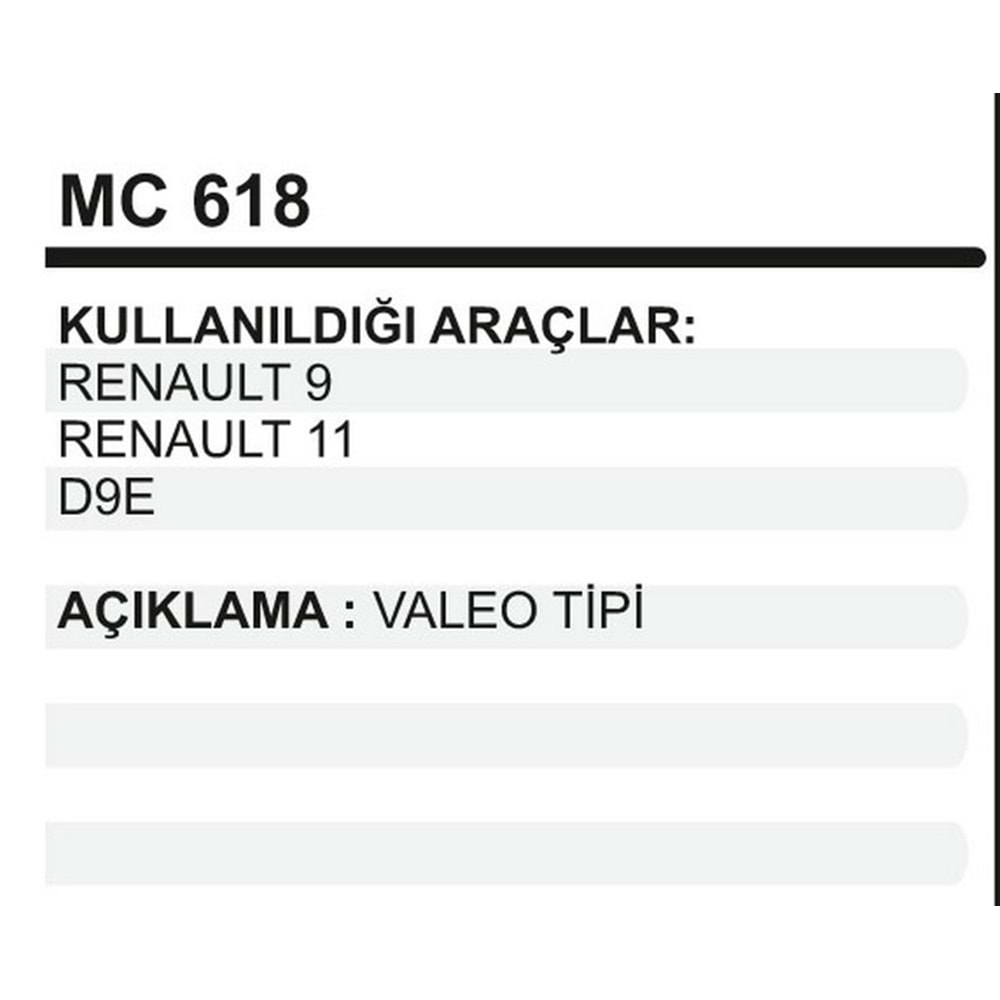 MARS PINYON KAPAK D9 E RENAULT 9-11