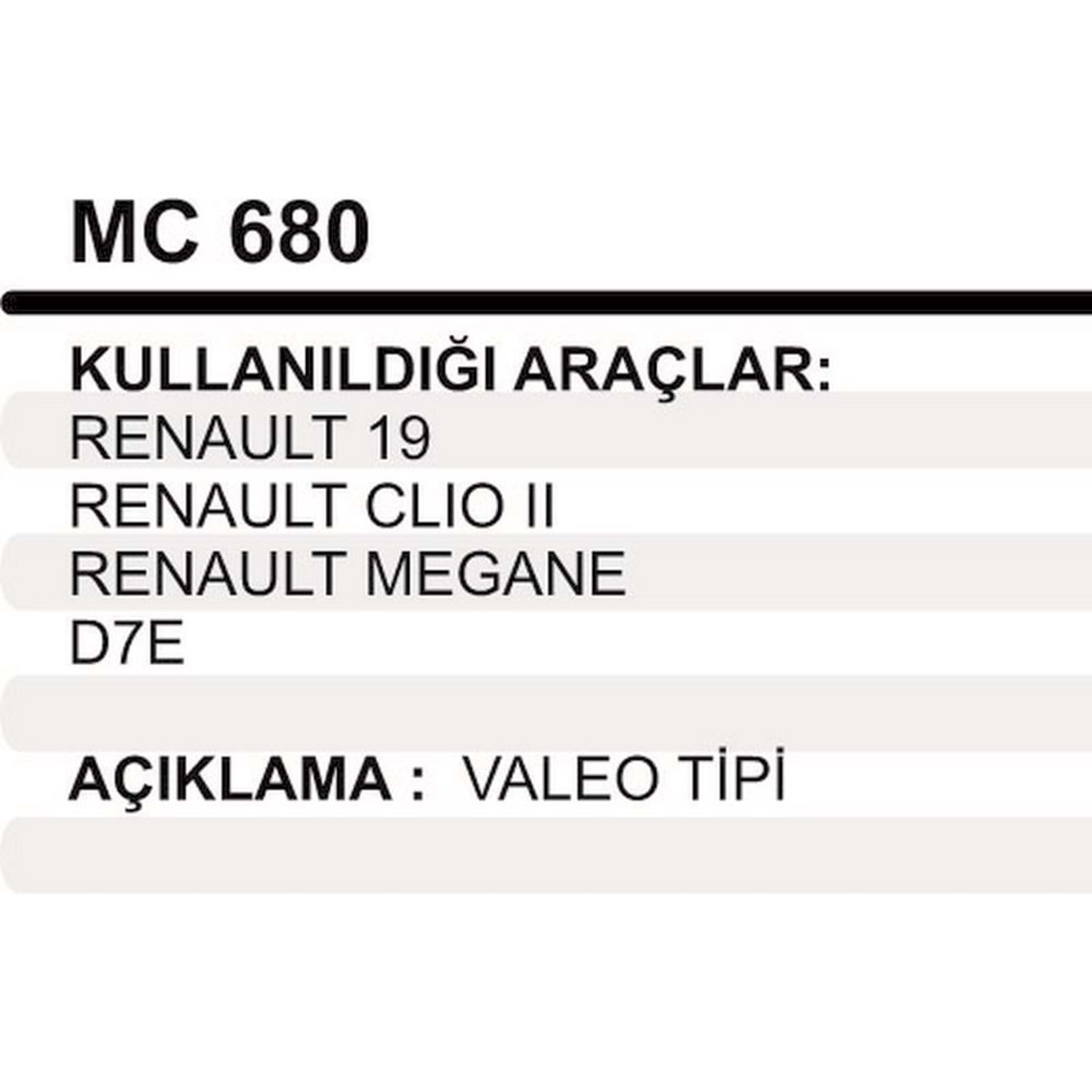 MARS PINYON KAPAK D7E R19 CLIO II / MEGANE