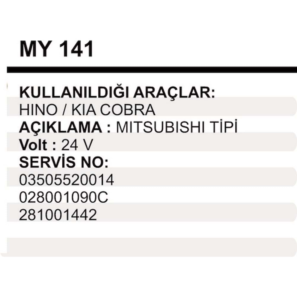 MARS YASTIK 24V HINO KIA