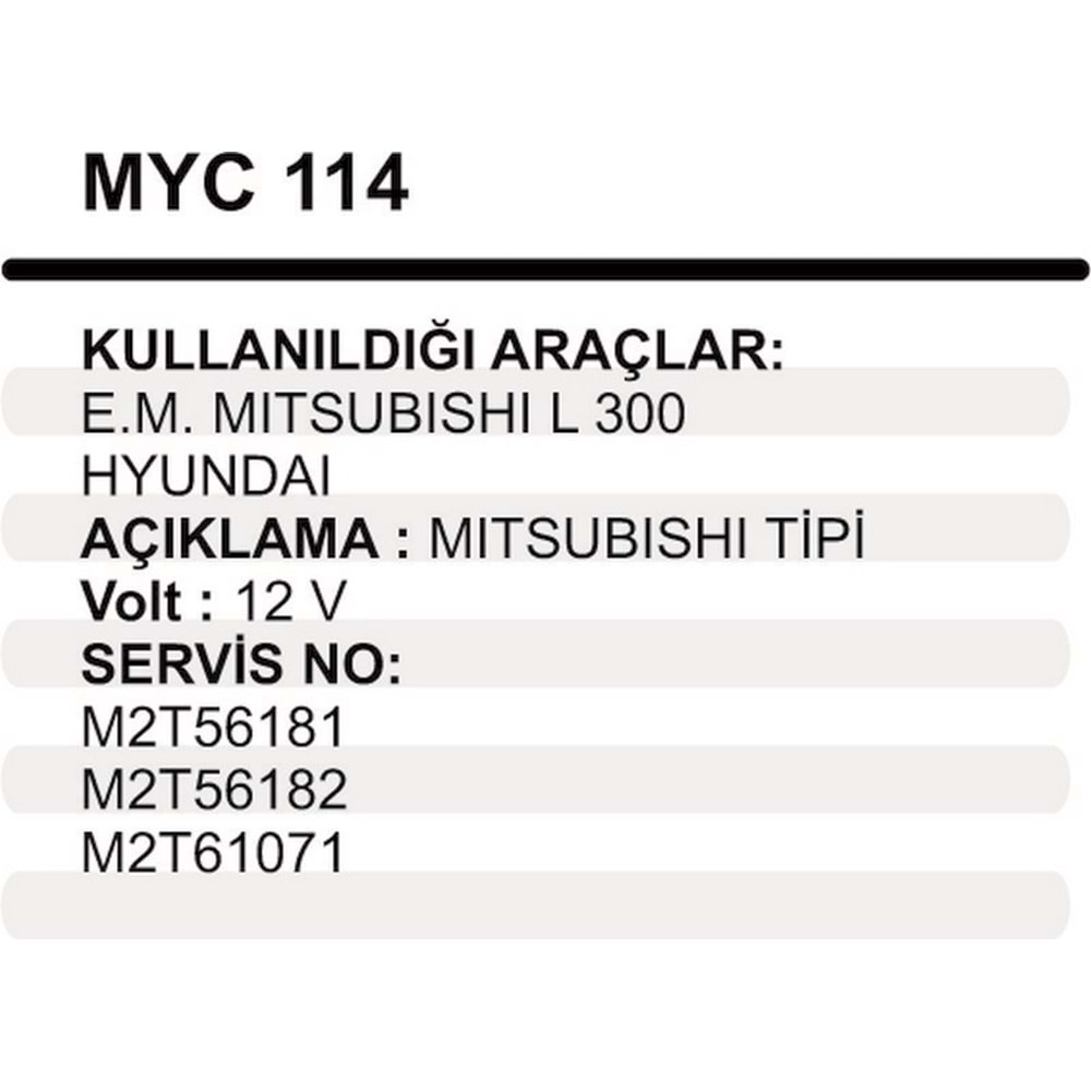 MARS YASTIGI GOVDELI 12V EM MITSUBISHI